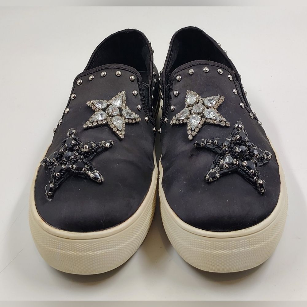 Steve Madden Rhinestone Bead Star Embellished Slip-On Sneakers Sz 9 - Picture 7 of 16